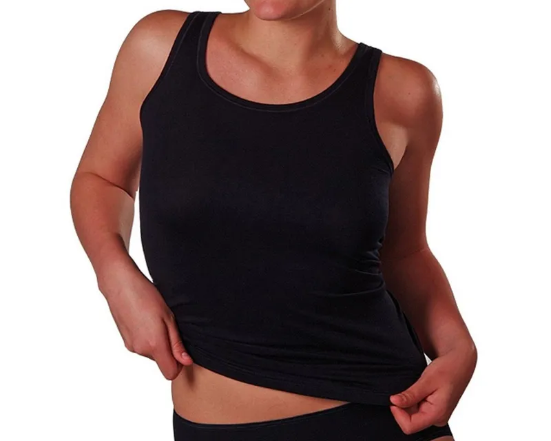 HERMKO Achseltop Achselhemd Tank Top, Achselhemd, Bio-Baumwolle, Basic, Shirt, Feinripp, Schwarz, – Produktbild 4 von 5