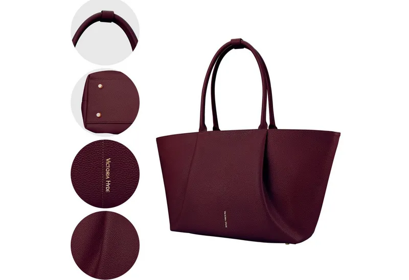 Victoria Hyde Handtasche Schultertasche Tote Bag Laptoptasche 16 Zoll Damen Shopper Handtasche (Kein Set, Kein Set), Rot, – Produktbild 4 von 5