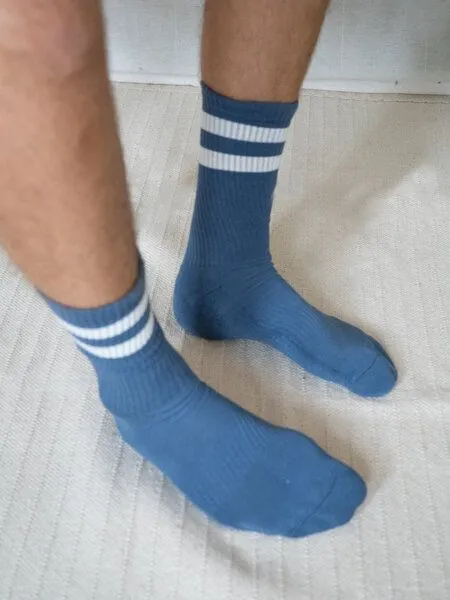FUXBAU FUXBAU Retro Tennissocken, Blau creme, – Produktbild 2 von 4