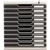 Exacompta Exacompta Schubladenbox Modulo "Office", DIN A4+, 10 Schubladen, abschließbar, schwarz – Produktbild 1 von 1