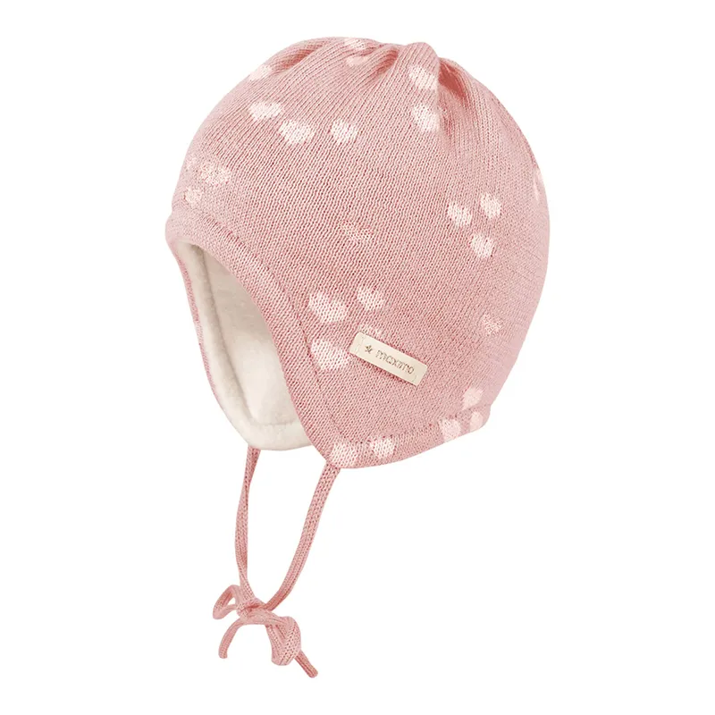 Maximo Maximo Winter-Strickmütze Herzen, Rosa | mehrfarbig, – Produktbild 1 von 1