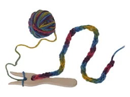 Wollmanufaktur Filges Strickgabel mit Wolle blau-grün-gelb – Produktbild 1 von 1