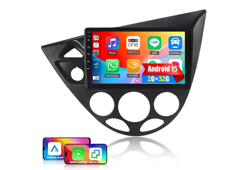 ESSGOO DAB+ Android15 Autoradio Carplay Navi GPS Für Ford Focus MK1 1998-2003 Autoradio (RDS, 4+64GB(optional), Digitalradio (DAB), FM, AM, Carplay Android Auto Bluetooth EQ USB GPS Navi WIFI Touchscreen) – Produktbild 1 von 5