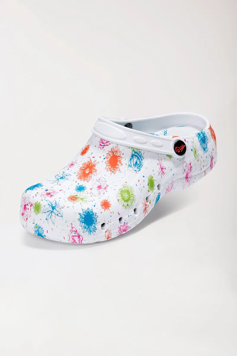 BERUFSBEKLEIDUNG Unisex Berufsclog, weiß/bunt - Berufsbekleidung.de, Weiß/bunt, – Produktbild 1 von 1