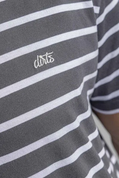 DIRTS dirts Striped T-Shirt, Charcoal / white, – Produktbild 4 von 4