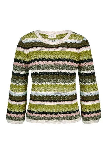 hessnatur hessnatur Strick Pullover Regular aus reiner Baumwolle, Sommermoos, – Produktbild 3 von 4