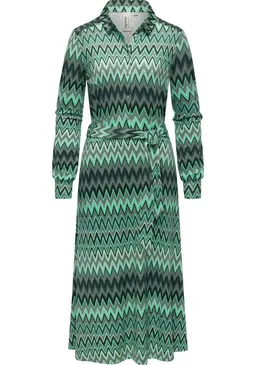ragwear ragwear Blusenkleid Plantee Print Modisches Damenkleid mit Taillengürtel – Produktbild 1 von 1