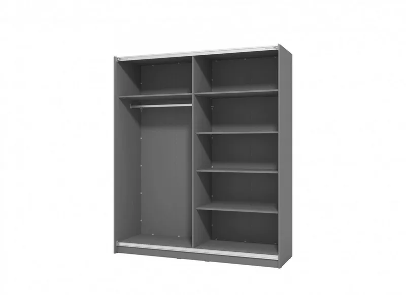 OTTO home Schwebetürenschrank Sierra Kleiderschrank mit Spiegel Garderobe Topseller inklusive Inneneinteilung & Kleiderstange, FSC®-Zertifiziert, Grau, – Produktbild 4 von 8