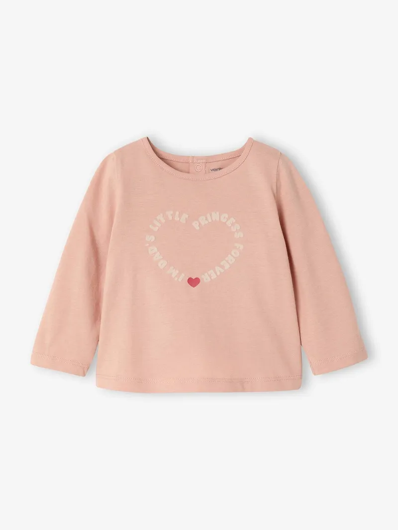Vertbaudet Langarmshirt Baby Mädchen pudrig, Pudrig rosa, – Produktbild 1 von 4
