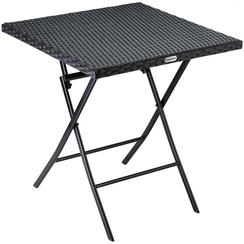 Casaria® Casaria Polyrattan Klapptisch 73x63x63cm schwarz – Produktbild 1 von 1