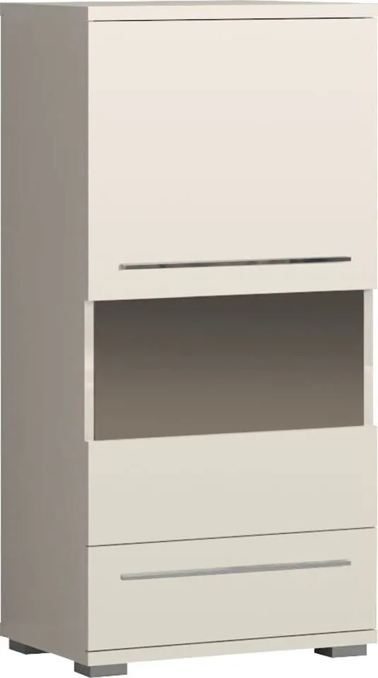 OTTO home Highboard Piano Vitrine (H/B/T): 123/69/40,2cm), UV lackiert, Soft-Close Funktion, Beige|grau, – Produktbild 3 von 5