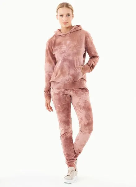 ORGANICATION ORGANICATION Tie-Dye Sweathose aus Bio-Baumwolle, Rosa(misty rose), – Produktbild 2 von 4