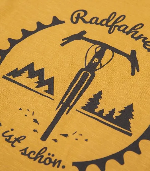 päfjes päfjes Radfahren ist schön - Gravel - Frauen T-Shirt - Fair aus Baumwolle Bio, Gelb, – Produktbild 3 von 4