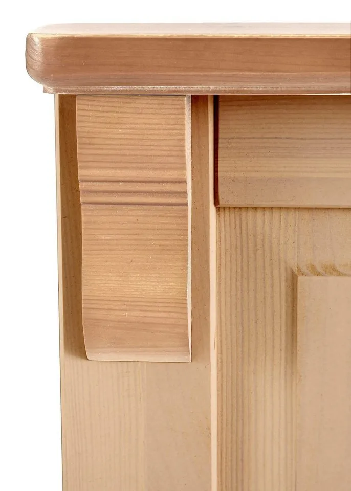 OTTO home Kleiderschrank Adele (Breite x Höhe x Tiefe ca: 207 cm x 191 cm x 53,5 cm) Massive Kiefer,Spiegel, Landhausstil, Beige, – Produktbild 4 von 5