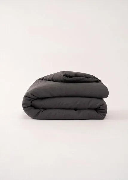AmourLinen AmourLinen Bettdecke aus Leinen, Charcoal (schwarz), – Produktbild 2 von 4