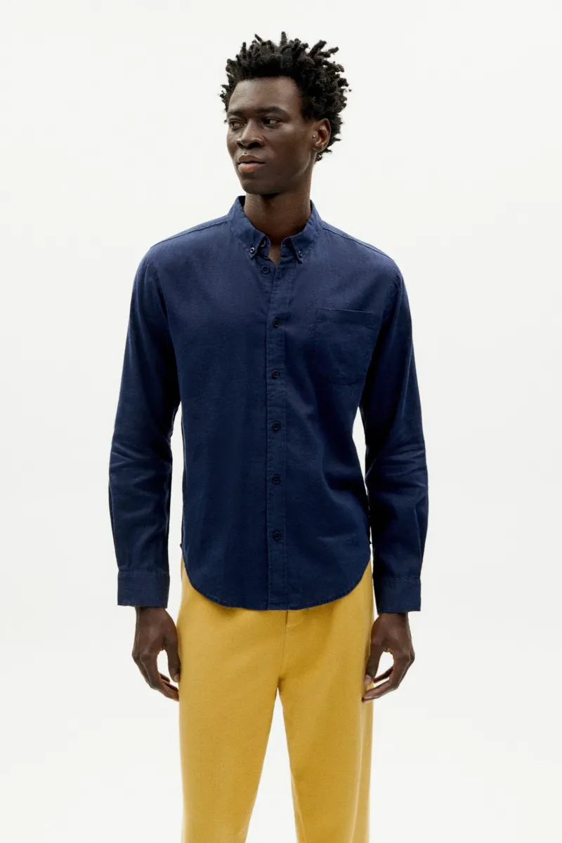 thinking mu thinking mu Herren vegan Hemd Ant Hanf Navy, Extra dunkelblau, – Produktbild 2 von 2