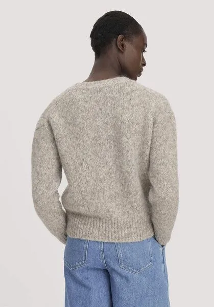 hessnatur hessnatur Strick Pullover Relaxed aus Alpaka mit Bio-Baumwolle, Naturgrau, – Produktbild 2 von 4