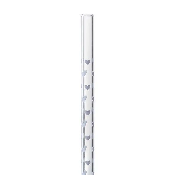Contento Contento Glastrinkhalm 21 cm, 4 Stück, Herzchen, Bürste – Produktbild 2 von 4