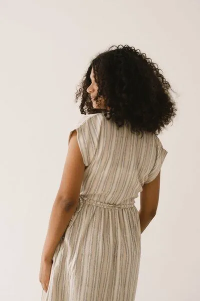 TIRALAHILACHA TIRALAHILACHA Hira Tencel wrap midi dress, Gelb, – Produktbild 2 von 4