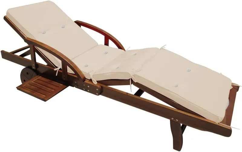 Casaria® Gartenliege Tami Sun® inkl Auflage Creme, Beige, – Produktbild 2 von 2