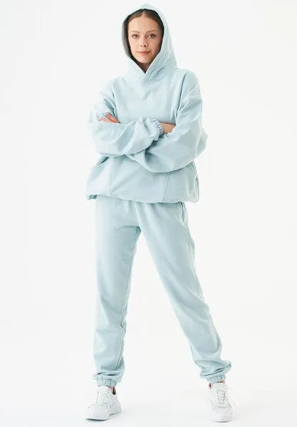 ORGANICATION ORGANICATION ESSENTIALS-HANDE- Soft Touch Oversize Hoodie aus Bio-Baumwolle, Mint blue, – Produktbild 2 von 4