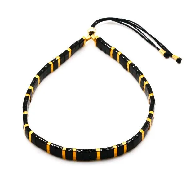 juni juni Schwarzes Armband "Shiny Black" - individuell verstellbar – Produktbild 2 von 4