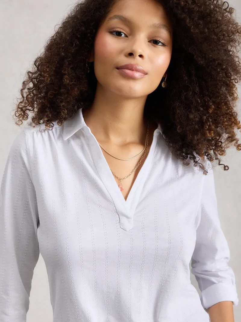 White Stuff Jerseybluse Allie - 42, Reines weiß, – Produktbild 1 von 4