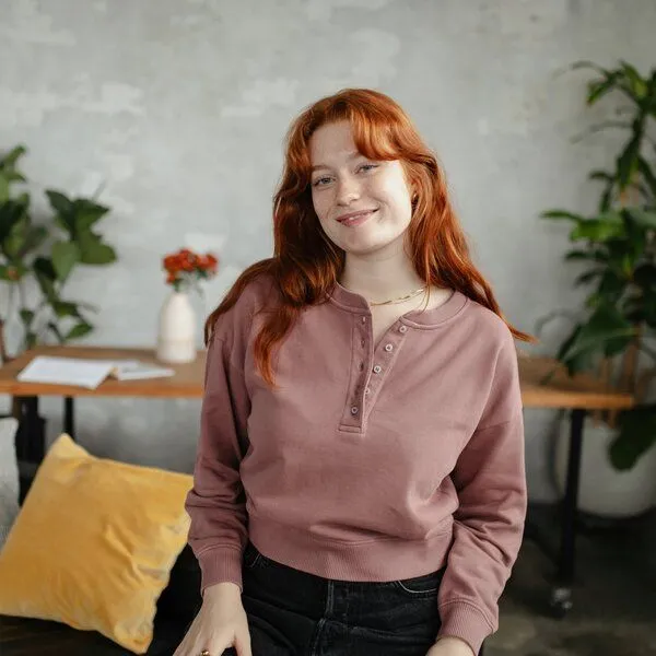 NORDLICHT NORDLICHT Henley Sweater Vanja aus 100% Bio-Baumwolle, Lila, – Produktbild 3 von 4