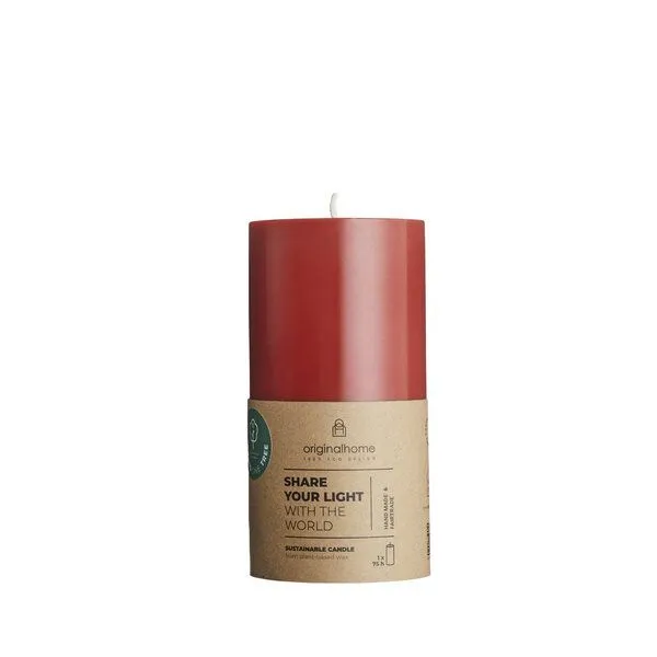 Originalhome Originalhome Geruchsneutrale Stumpenkerze Kleine – vegan & fair., Rot (warmes rot), – Produktbild 1 von 4