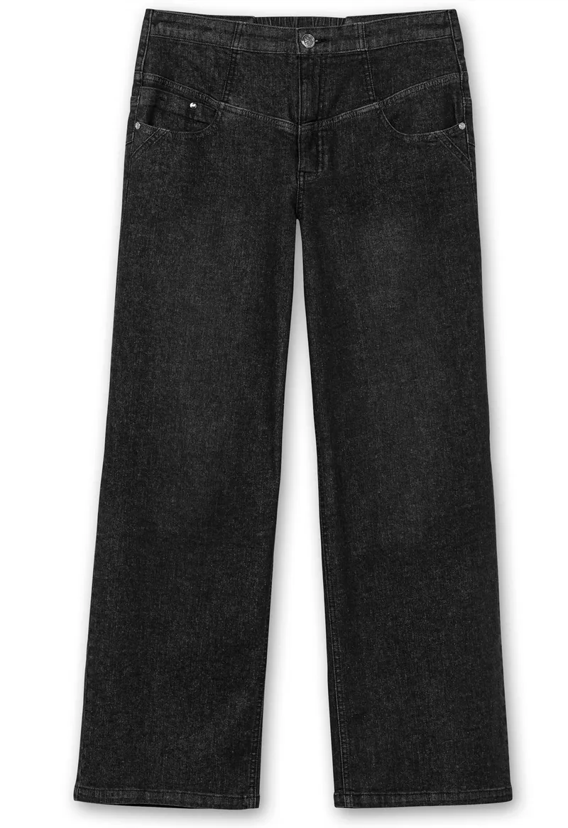 sheego High-waist-Jeans black denim, Black denim, – Produktbild 1 von 2