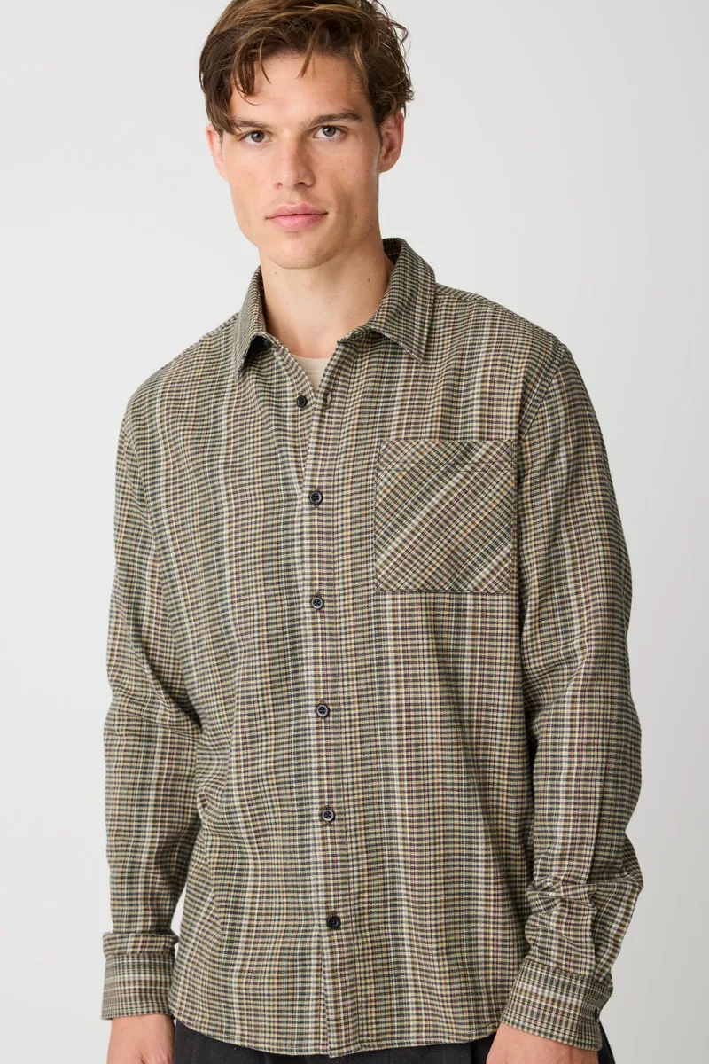 KnowledgeCotton Apparel KnowledgeCotton Apparel Herren vegan Hemd Dune Regular Karo Mehrfarbig Kariert, Braun, – Produktbild 2 von 2