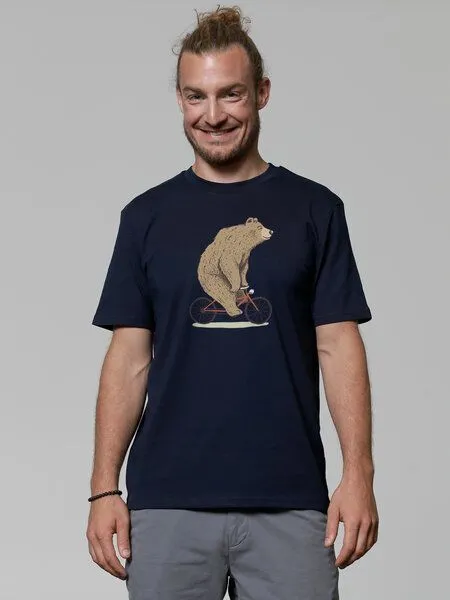 watapparel watapparel T-Shirt Unisex Fahrradbär, French navy, – Produktbild 2 von 4