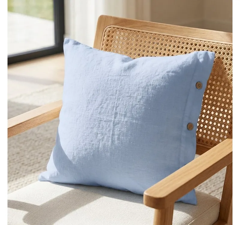 Interior by Hakito Kissenbezug 100% reine Leinen 180g/m² GOTS BIO zertifiziert, Blau, – Produktbild 2 von 8