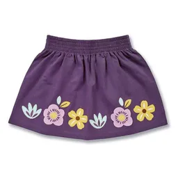 Sense Organics Sense Organics Mädchenrock mit Blumen-Stickerei auf Pflaume, Modell MALIA – Produktbild 1 von 1