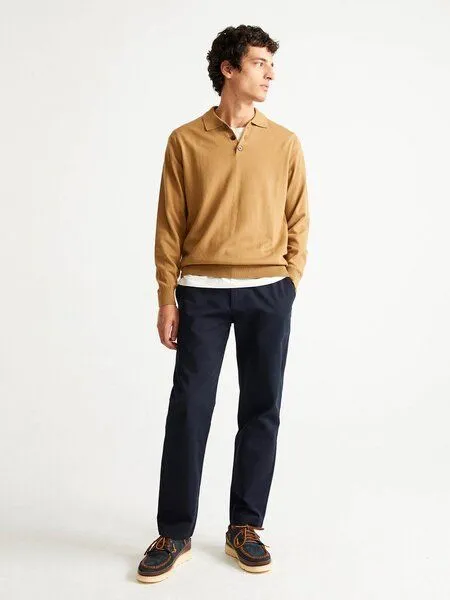 thinking mu thinking mu Vincent Knitted Polo, Gelb, – Produktbild 2 von 4