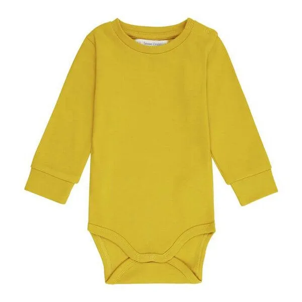 Sense Organics sense-organics Babybody Langarm *MILAN* Teal oder Mustard GOTS I Sense Organics, Yellow, – Produktbild 1 von 2
