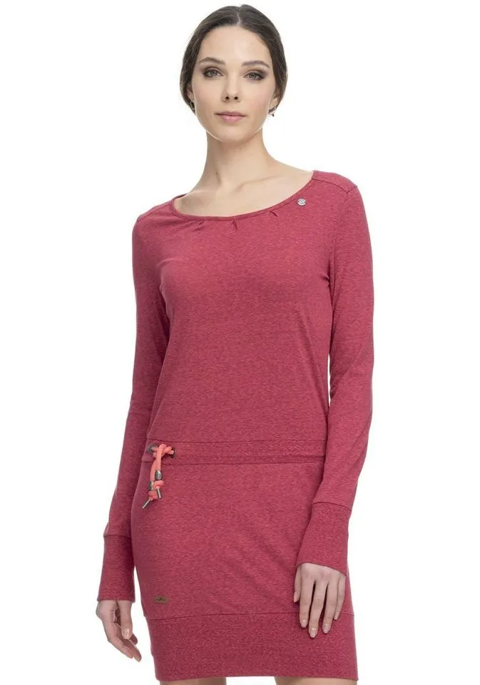 ragwear ragwear Jerseykleid ALEXA mit Kordelzug und kontrastigen Zierperlen-Besatz, Rosa, – Produktbild 5 von 5
