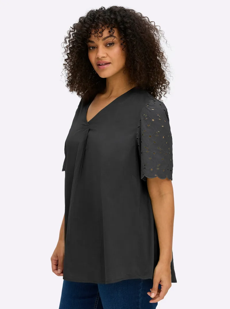 sheego Tunika schwarz, Schwarz, – Produktbild 2 von 2
