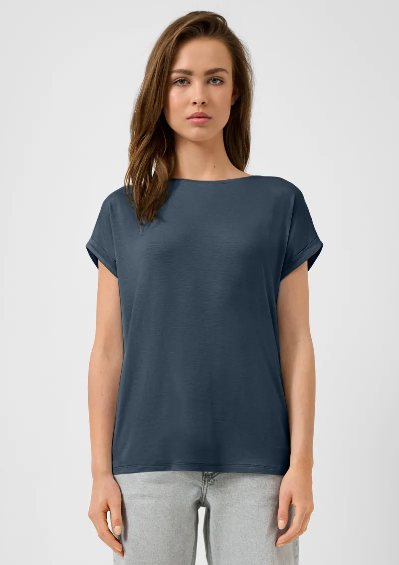 QS QS T-Shirt aus Lyocellmix, Blau, – Produktbild 2 von 6