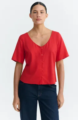 thinking mu Thinking MU Damen vegan Bluse Leia Clavel Rot – Produktbild 1 von 1