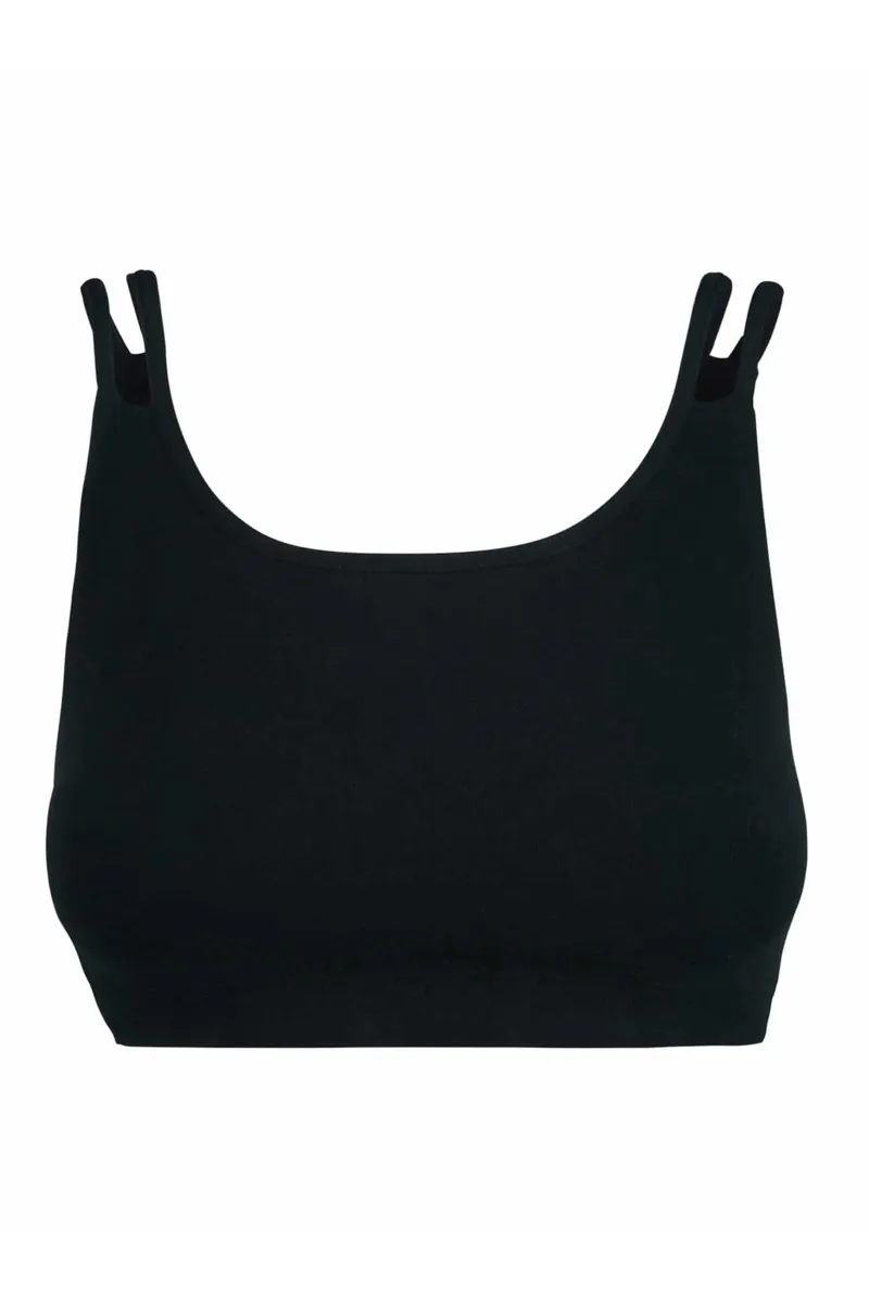nice to meet me nice to meet me Damen vegan Sport-Bh Breathe Schwarz, Schwarz, – Produktbild 1 von 2