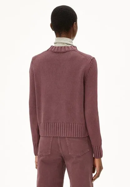 ARMEDANGELS ARMEDANGELS AMALIAAS GMT DYE Damen Pullover aus Bio-Baumwolle, Dark berry, – Produktbild 2 von 4