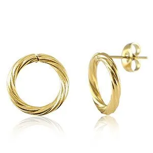 ELEKTROPULLI Kreis Ohrringe Twist in 14mm von Elektropulli, Gold, – Produktbild 1 von 1