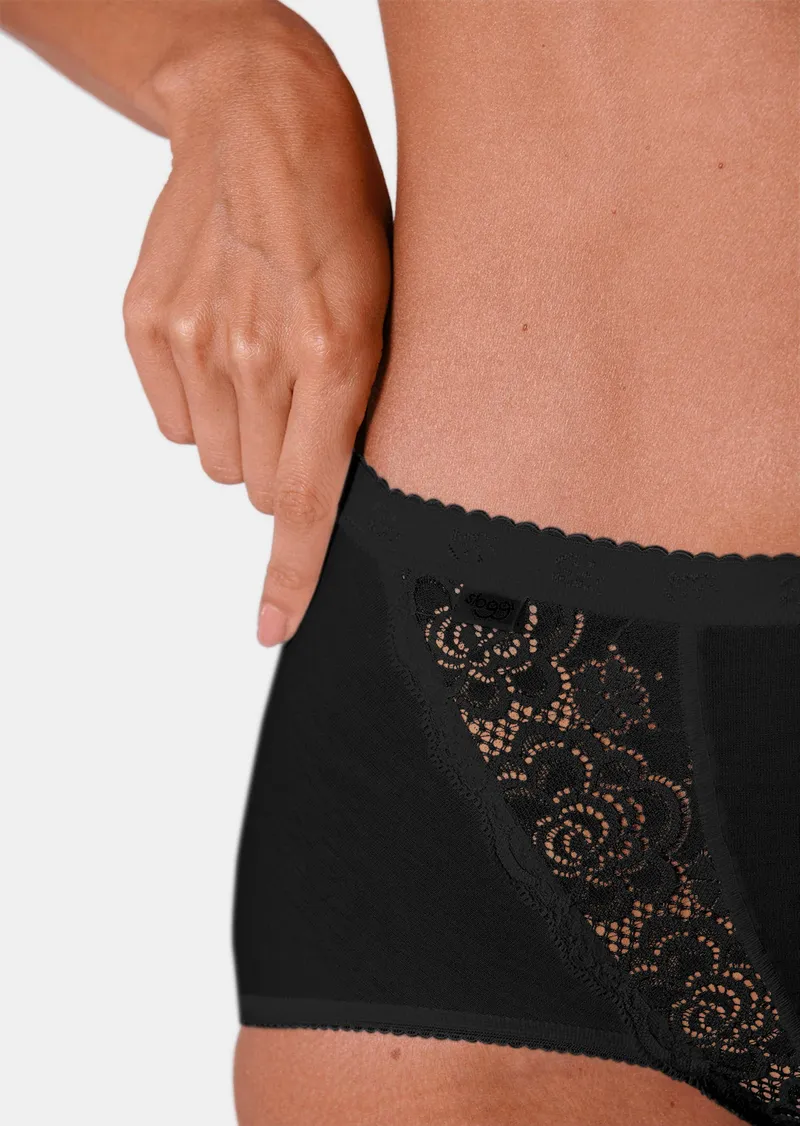 Sloggi 4er-Pack Taillenslip mit Spitzeneinsatz - schwarz - Gr. 40 von Goldner Fashion, Schwarz, – Produktbild 3 von 3
