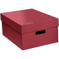 Aufbewahrungsbox "Color" aus Recyclingkarton, groß 30 x 43 x 19,5 cm, rot – Produktbild 1 von 1