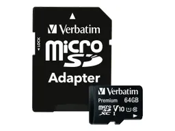 Verbatim Verbatim Micro SDXC-Speicherkarte, 64 GB, Class 10 mit SD-Adapter – Produktbild 1 von 1
