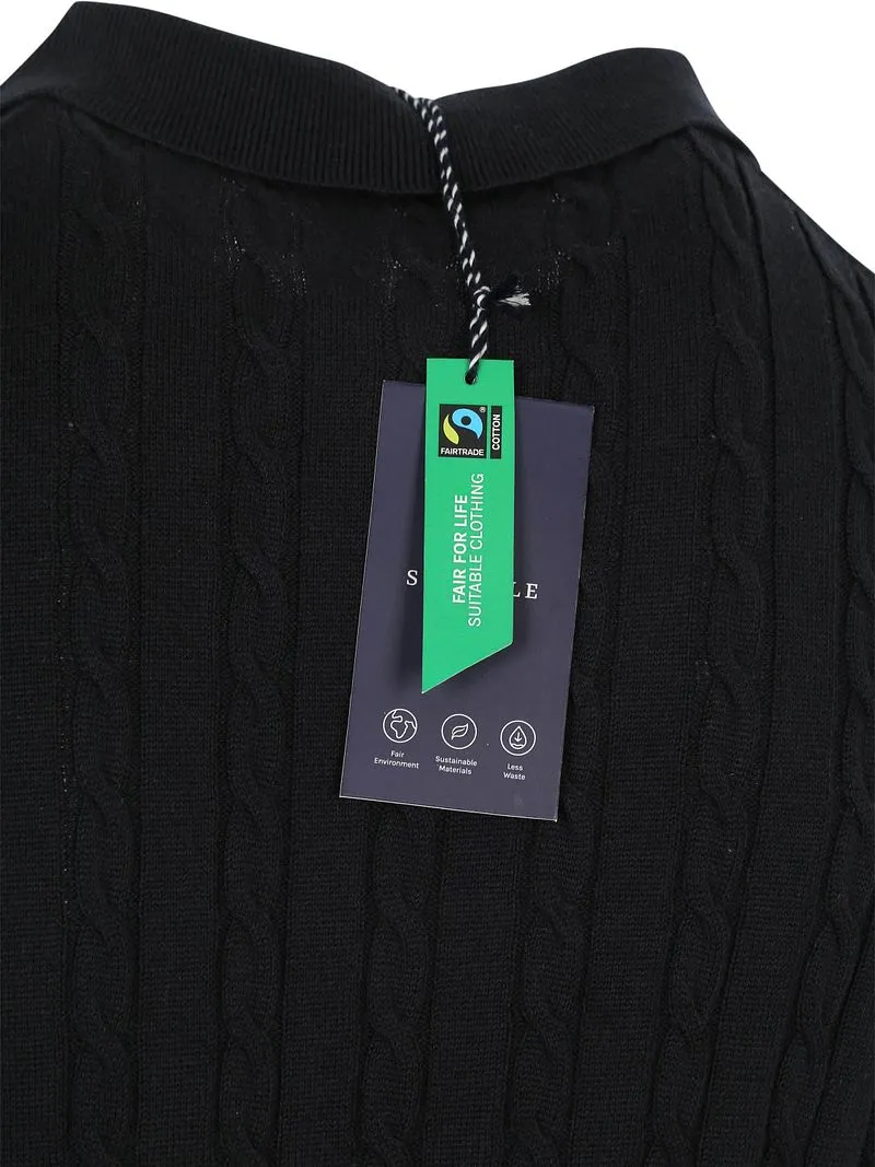 Suitable Suitable Respect Poloshirt Knit Cable Marine - Größe XL, Dunkelblau, – Produktbild 5 von 5