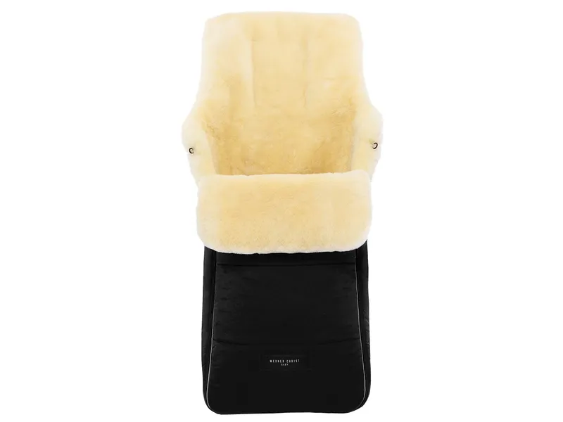 Christ Christ Fußsack Kinderwagen Lammfell "Arosa" schwarz Länge 91 cm, Breite 47 cm (6-36 Monate) – Produktbild 1 von 2