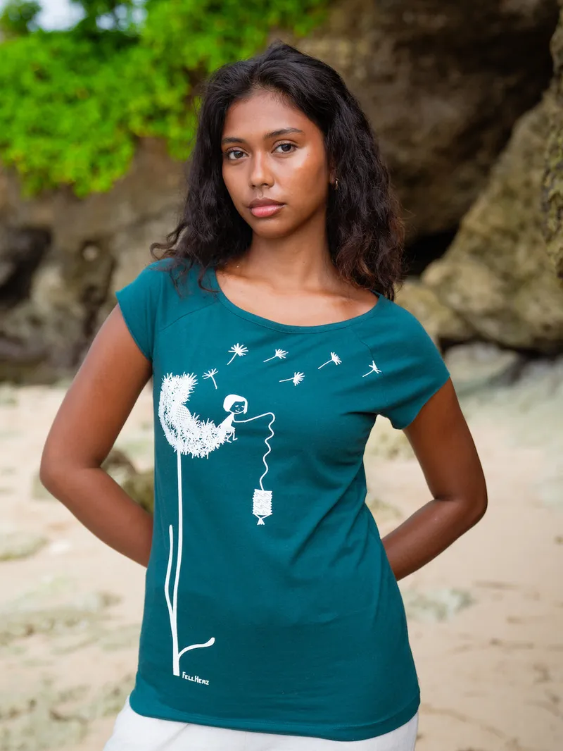 FellHerz Pusteblume Cap Sleeve Deep Teal - XL – Produktbild 1 von 1