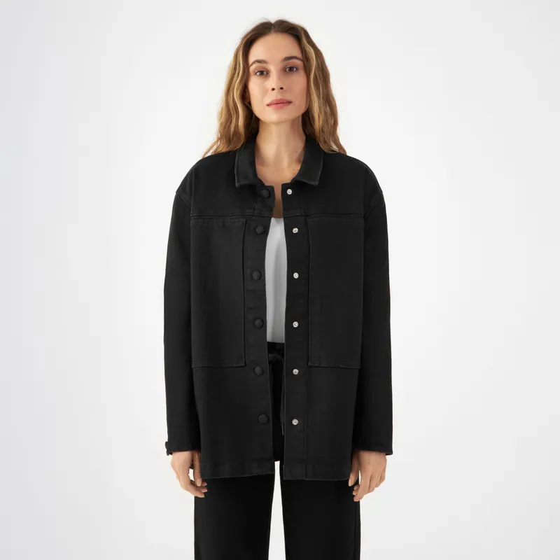 DAWN QUIET Jacket - Soft Denim Tencel - Black/Black - Womenswear - Black/Black / S – Produktbild 1 von 1